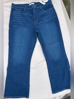 Loft High Rise Kick Crop Jeans in Bright Indigo Wash 32/14